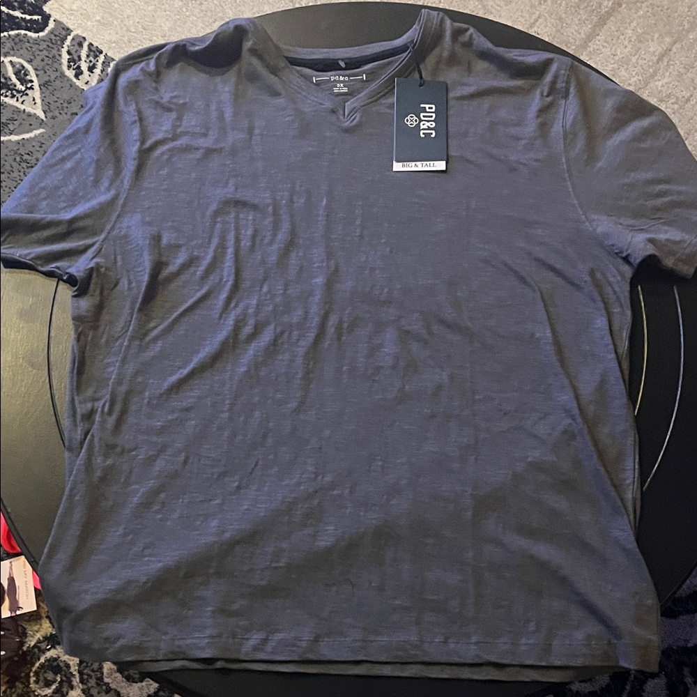 💁‍♂️MENS BIG AND TALL PD&C Dark Gray Short Sleeve Tee